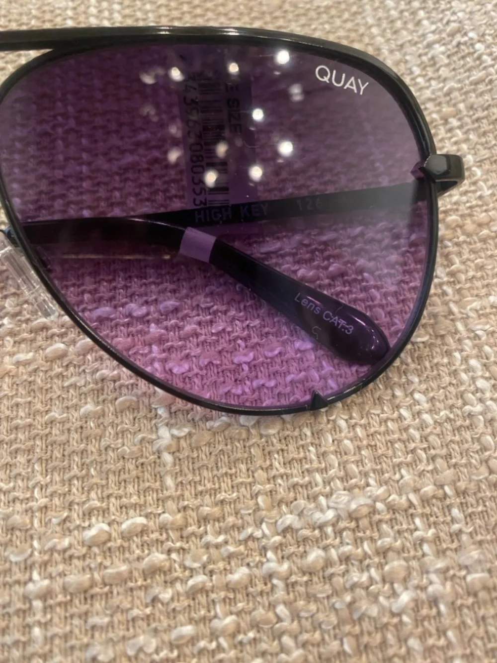 Quay Aviator Polarized Sunglasses High  Key Purple Gradient UV  New brand case